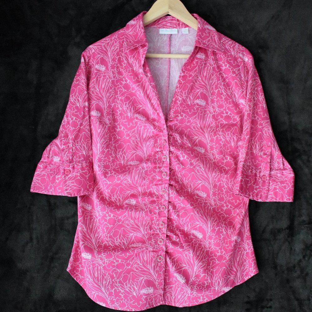 New York & Co. Button Up 3/4 Sleeve Dress Shirt